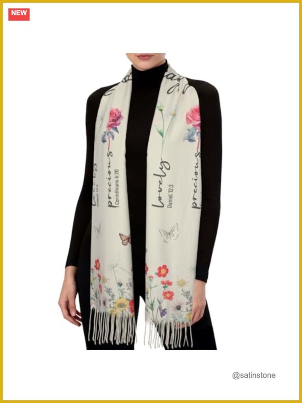 Christian Prayer Shawl Wrap - Inspirational Bible Verse Pashmina for Women -